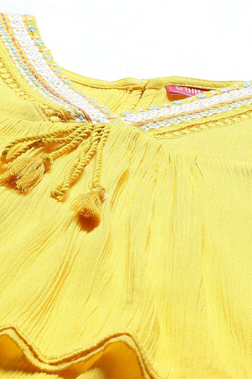 Yellow Straight Viscose Top image number 1