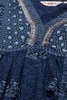 Indigo Cotton Gathered Kurta Palazzo Suit Set image number 1