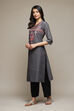 Cream Cotton Straight Printed Kurta image number 2