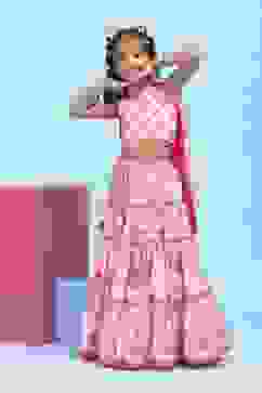 Pink Cotton Printed Regular Lehenga Set image number 6