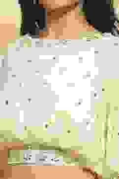 Neutral Polyester Embroidered Kalidar Lehenga Set image number 1