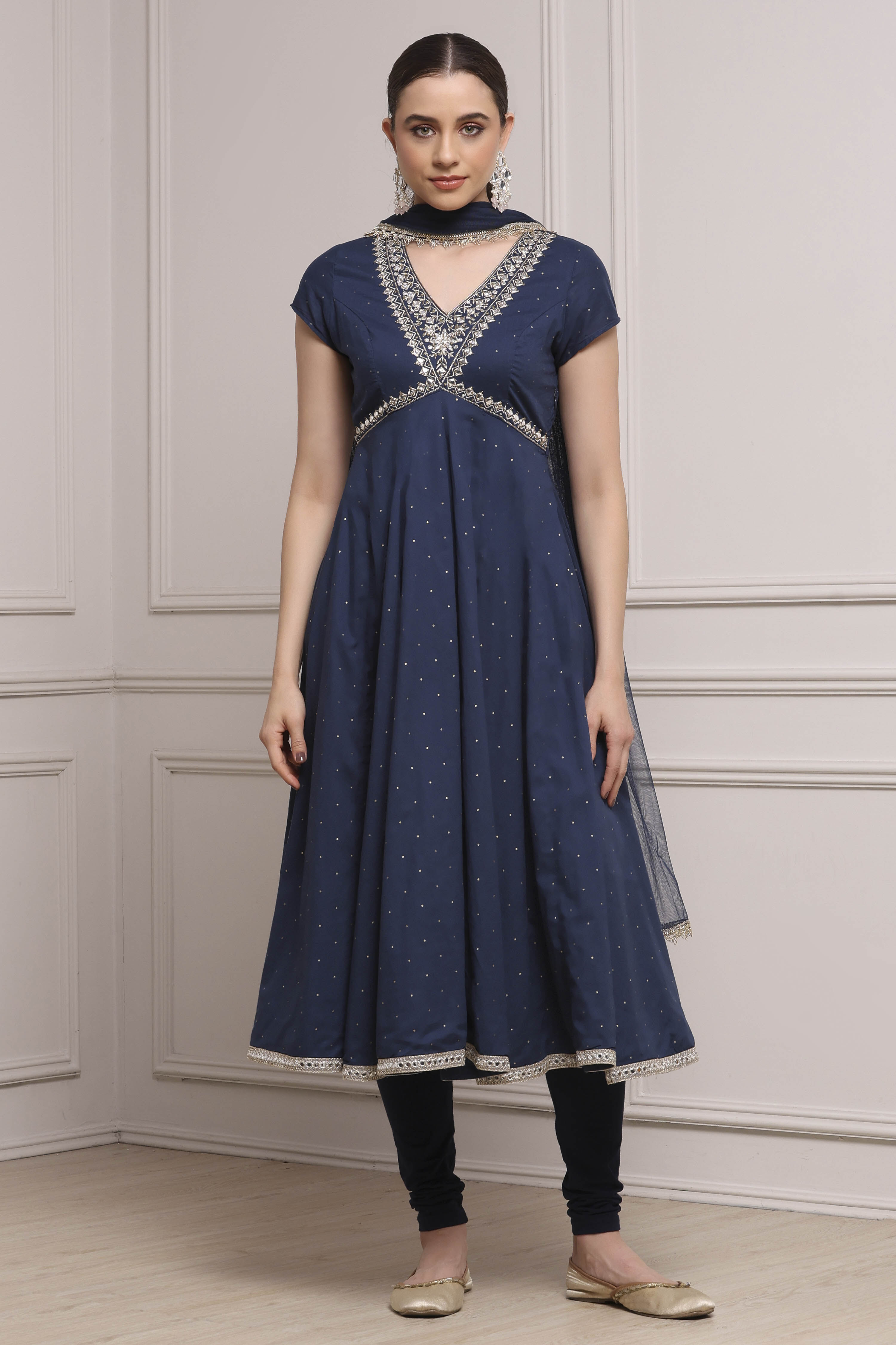 Blue Cotton Printed Lehenga Set image number 5