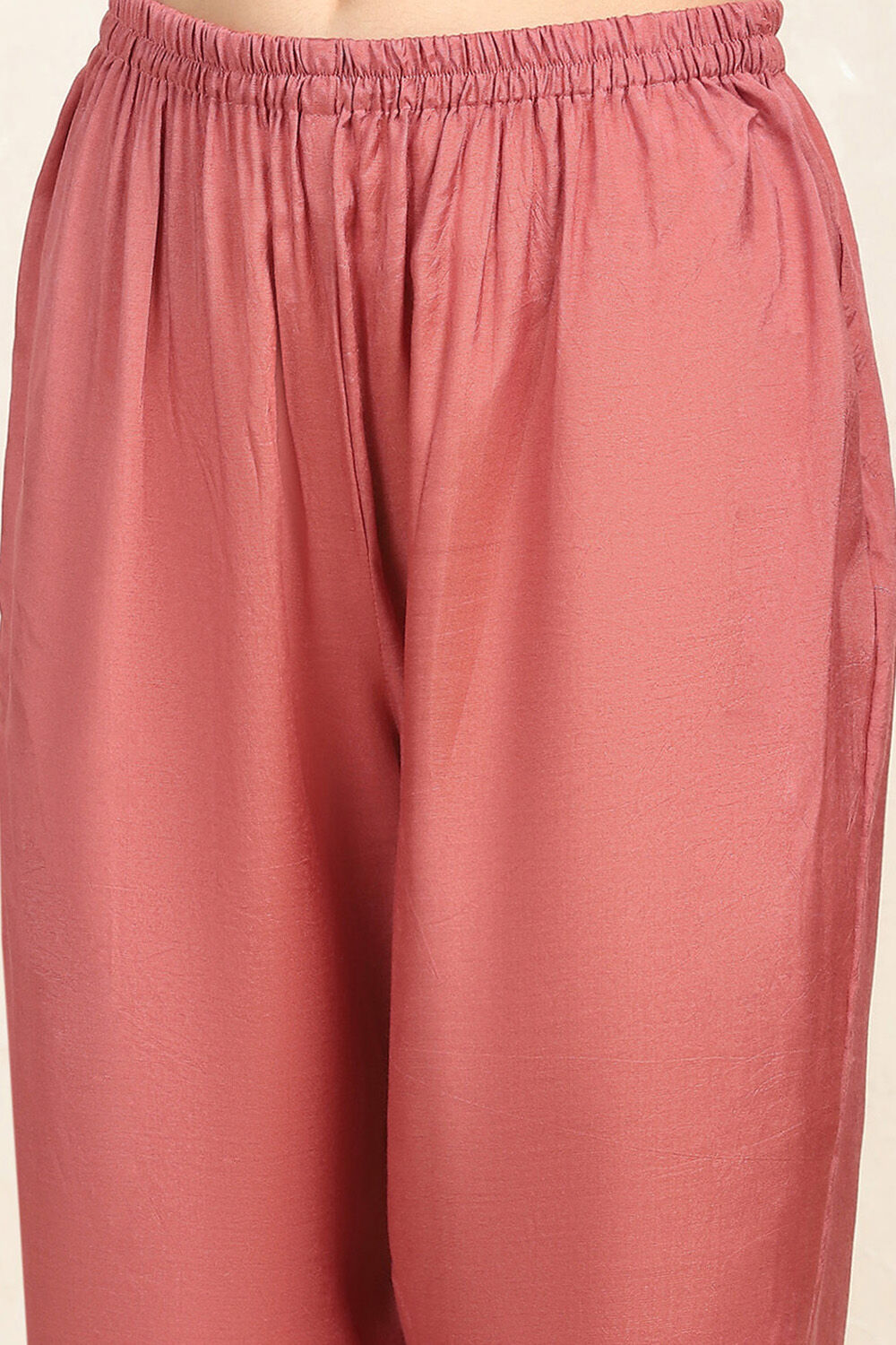 Rust Linen Printed Unstitched Suit Set image number 3