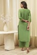 Blue Cotton Straight Kurta Palazzo Suit Set image number 4