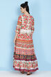 Off White Cotton Tiered Dress image number 5