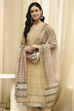 Pink Cotton Machine-Embroidered Unstitched Suit Set image number 8
