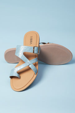 Blue Pu Ring Toe Sandals image number 3