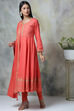 Green Cotton Kalidar Kurta Churidar Suit Set image number 5