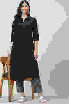 Navy Cotton Straight 2 Piece Set image number 5