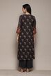 Charcoal LIVA Straight Kurta Palazzo Suit Set image number 5
