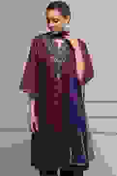 Purple Poly Georgette Printed Straight Suit Set image number 6