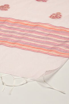 Peach Cotton Blend Straight Yarndyed Kurta Suit Set image number 3