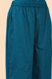 Teal Textured Straight Cotton Palazzo image number 1