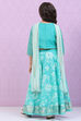 Sea Green Art Silk Lehenga Set image number 4