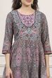 Purple Cotton Printed Anarkali Suit Set image number 1