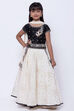 Black And Off White Lehenga Set image number 0