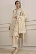 Beige Chanderi Straight Dyed Suit Set image number 0