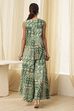 Green Cotton Printed Flared Jumpsuit image number 3