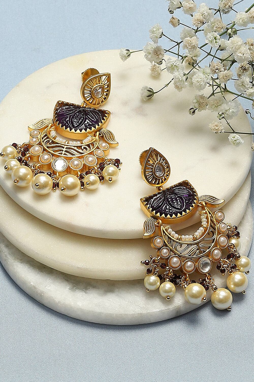 Pink Brass Earrings image number 0