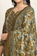 Green Cotton Printed Unstitched Suit Set image number 2
