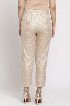 Gold Straight Poly Cotton Pants image number 4