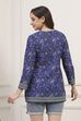 Blue Polyester Printed Straight Kurti image number 3