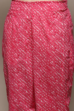 Pink Cotton Printed Unstitched Suit Set image number 3