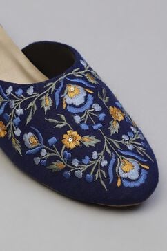 Blue Embroidered Mules image number 3