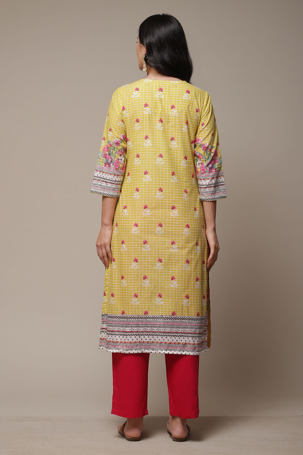 Sky Blue LIVA Straight Printed Kurta image number 2