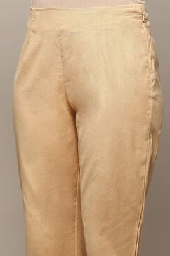 Almond Beige Cotton Flax Regular Pant image number 1
