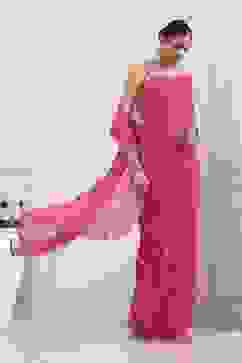 Pink Poly Georgette Regular Saree image number 0