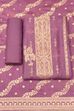 Purple Jacquard Traditional Weaving Unstitched Suit Set image number 0