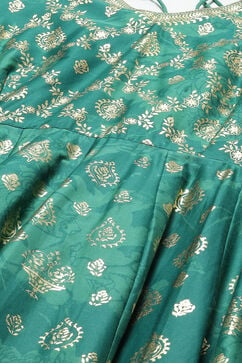 Green Anarkali Kurta Churidar Suit Set image number 1
