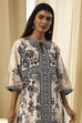 Beige and Brown Pure Cotton Printed Kurta Set image number 1