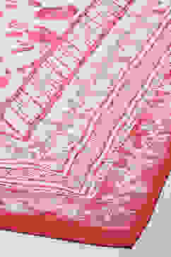 White Red Cotton Straight Suit Set image number 3