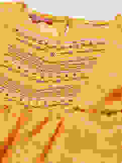 Yellow Cotton Anarkali Kurta Narrow Pants Suit Set image number 1