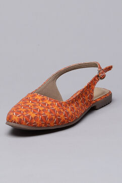 Orange Fabric Formal Sandals image number 2