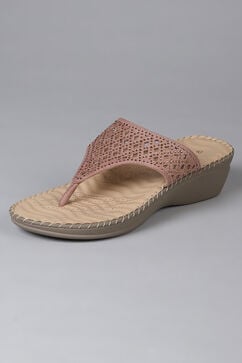 Nude Synthetic Suede Sandals image number 2