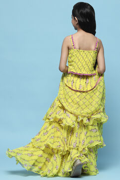 Lime Yellow Polyester Straight Set image number 5