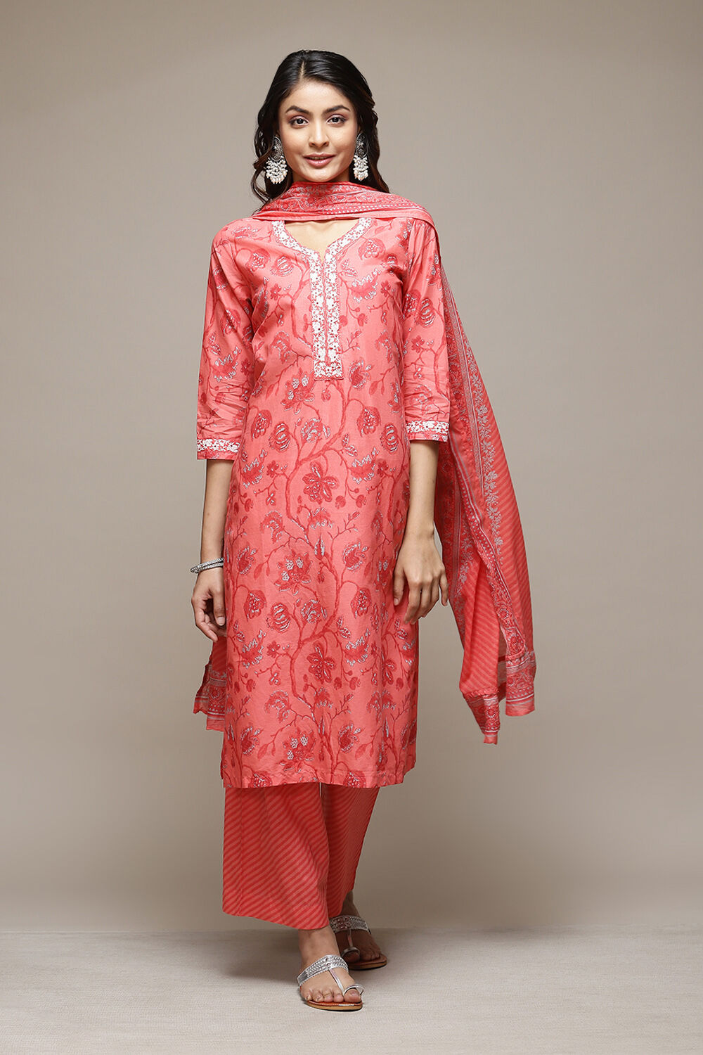 Indigo Cotton Straight Kurta Palazzo Suit Set image number 7