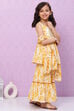Yellow Cotton Garara Kurta Sharara Suit Set image number 6