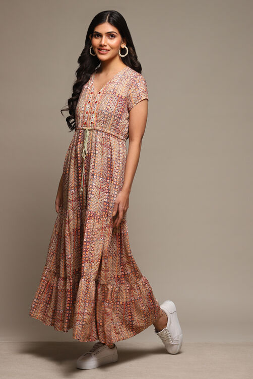 Grey Rayon Straight Printed Jumpsuit image number 2