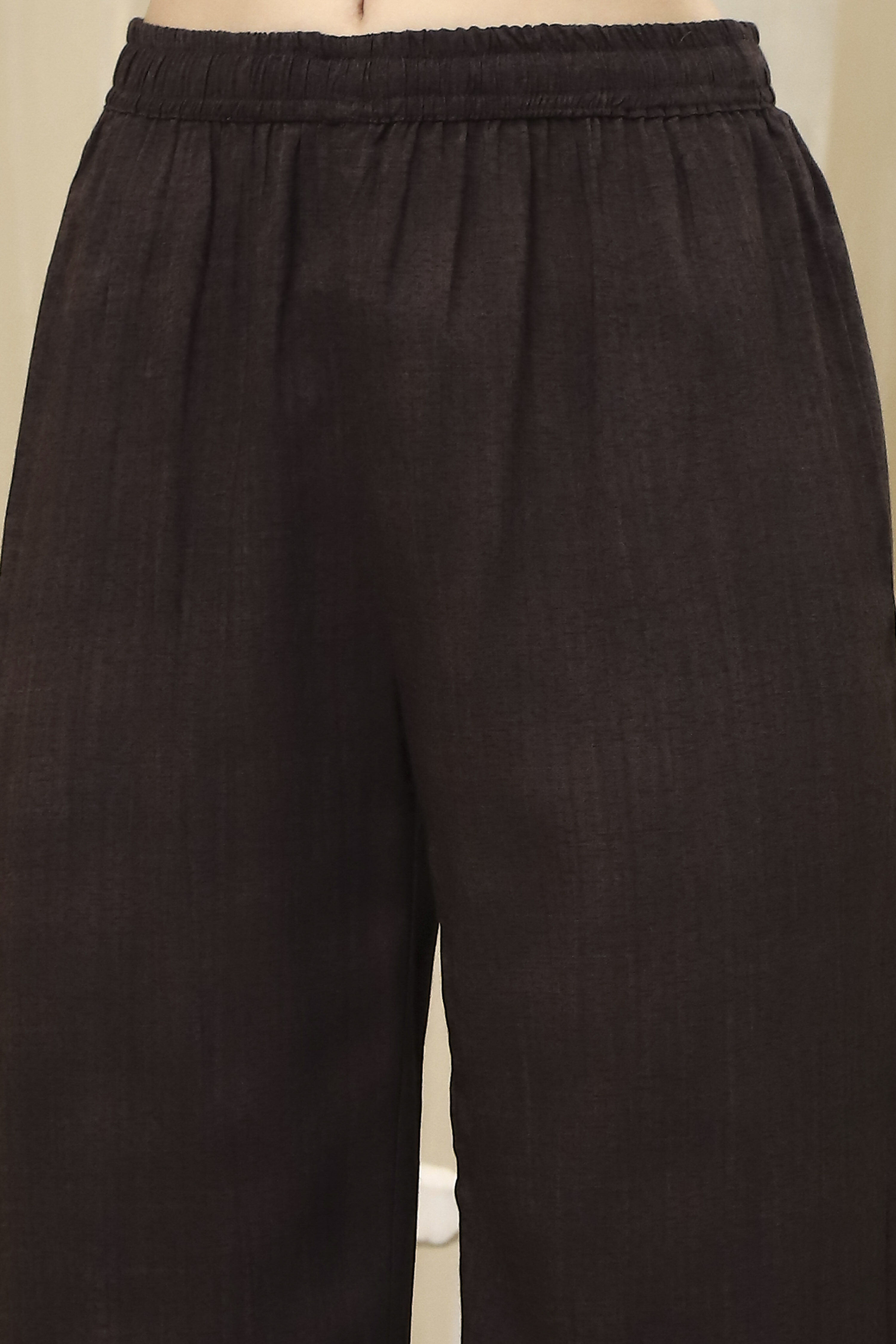 Coffee Brown Printed Straight Kurta Set image number 2