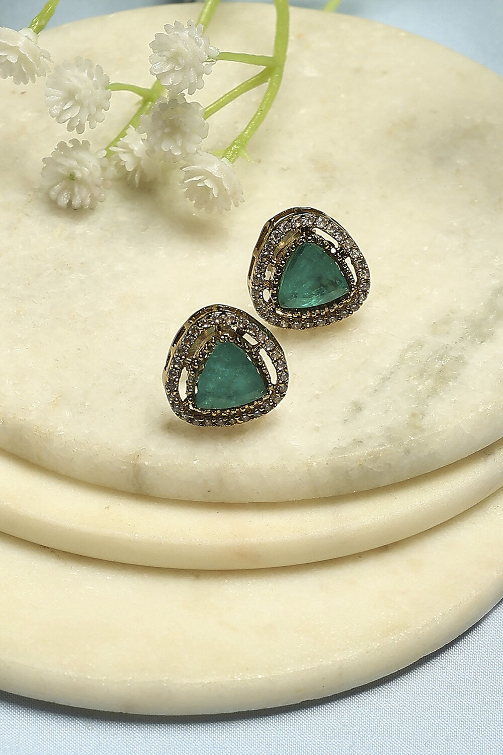 Mint Green Brass Studs image number 0