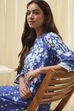 Indigo Cotton Straight Kurta image number 5