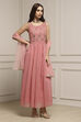 Black Polyester Flared Solid Dress image number 4