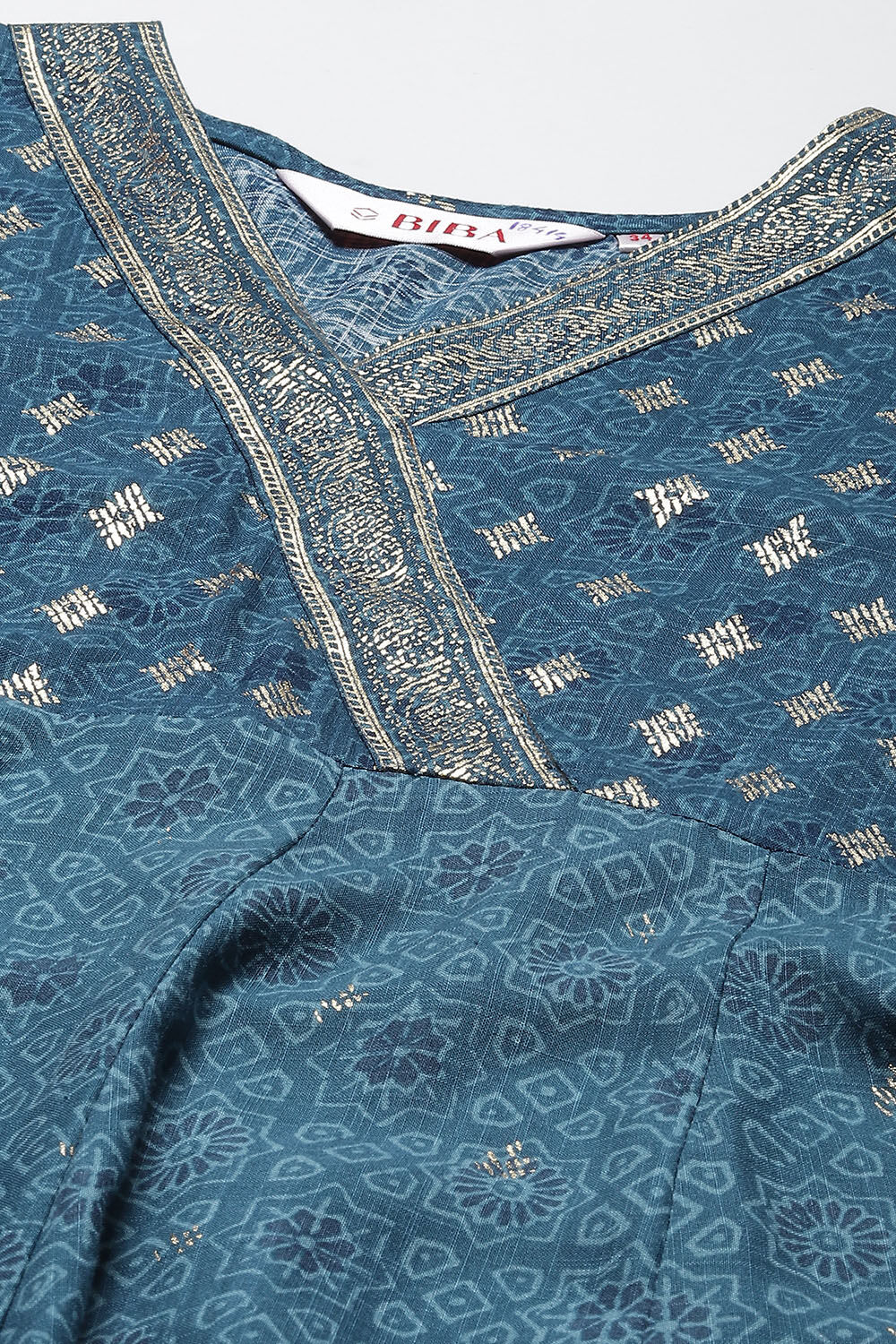 Brown Rayon Flared Printed Kurta image number 1