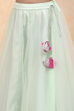 Matcha Green Polyester Blend Gathered Lehenga Set image number 2