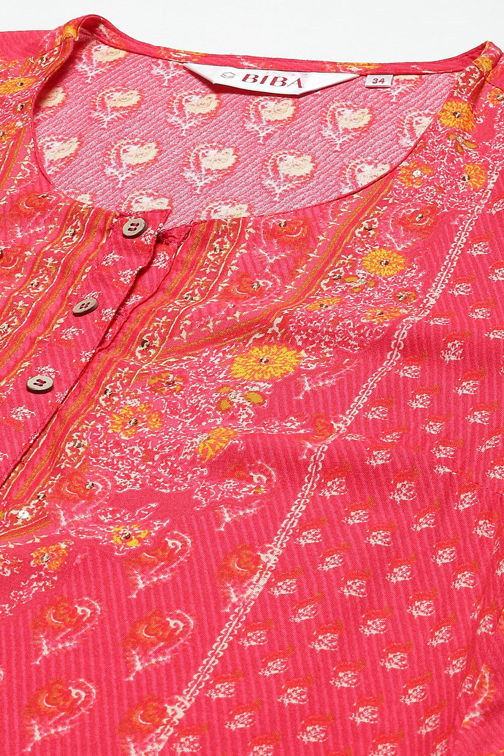 Mustard LIVA Straight Printed Kurta image number 1