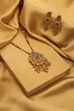 Gold Plated Brass Pendant Necklace Set image number 0